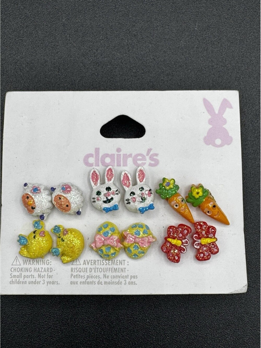 New Claire's Easter Spring Assorted Pierced Stud Earrings Set Of 6 Pairs